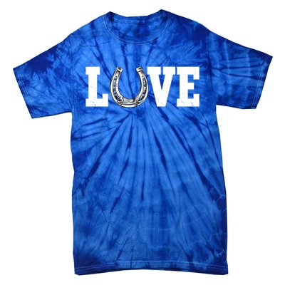 Love Horseshoe Horse Horseback Riding Lover Cow Gift Tie-Dye T-Shirt