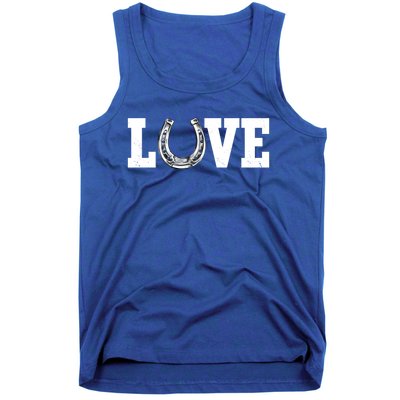 Love Horseshoe Horse Horseback Riding Lover Cow Gift Tank Top