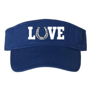 Love Horseshoe Horse Horseback Riding Lover Cow Gift Valucap Bio-Washed Visor