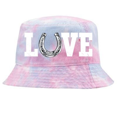 Love Horseshoe Horse Horseback Riding Lover Cow Gift Tie-Dyed Bucket Hat