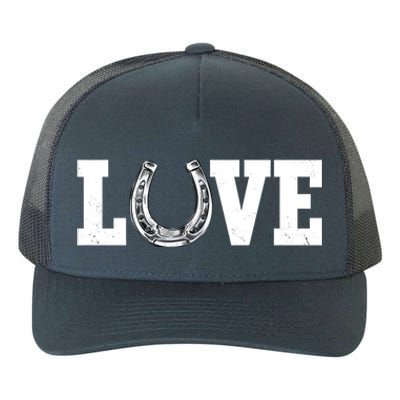 Love Horseshoe Horse Horseback Riding Lover Cow Gift Yupoong Adult 5-Panel Trucker Hat