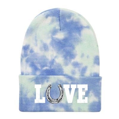 Love Horseshoe Horse Horseback Riding Lover Cow Gift Tie Dye 12in Knit Beanie