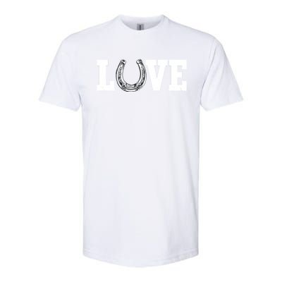 Love Horseshoe Horse Horseback Riding Lover Cow Gift Softstyle CVC T-Shirt