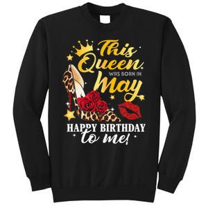 Leopard High Heel This Queen Was Born In May Happy Birthday Sweatshirt