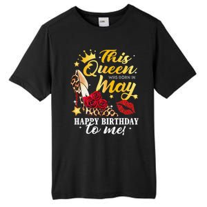 Leopard High Heel This Queen Was Born In May Happy Birthday Tall Fusion ChromaSoft Performance T-Shirt