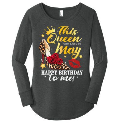 Leopard High Heel This Queen Was Born In May Happy Birthday Women's Perfect Tri Tunic Long Sleeve Shirt