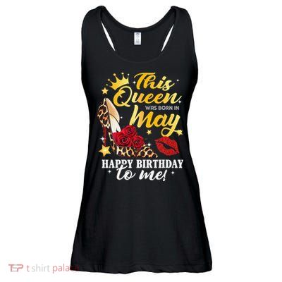 Leopard High Heel This Queen Was Born In May Happy Birthday Ladies Essential Flowy Tank