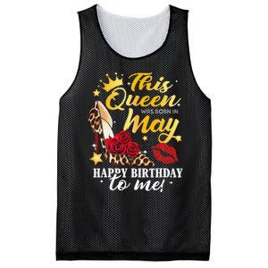 Leopard High Heel This Queen Was Born In May Happy Birthday Mesh Reversible Basketball Jersey Tank