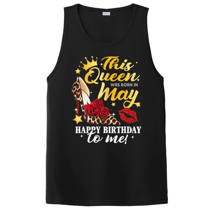 Leopard High Heel This Queen Was Born In May Happy Birthday PosiCharge Competitor Tank