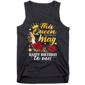 Leopard High Heel This Queen Was Born In May Happy Birthday Tank Top