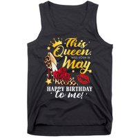 Leopard High Heel This Queen Was Born In May Happy Birthday Tank Top