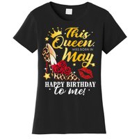 Leopard High Heel This Queen Was Born In May Happy Birthday Women's T-Shirt