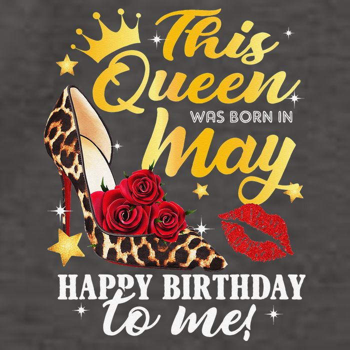 Leopard High Heel This Queen Was Born In May Happy Birthday Vector Backpack