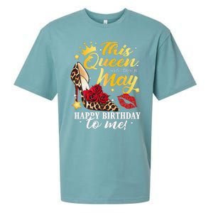 Leopard High Heel This Queen Was Born In May Happy Birthday Sueded Cloud Jersey T-Shirt