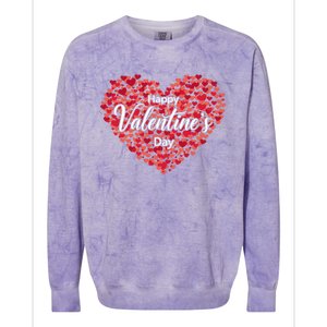 Love Hearts Happy Valentines Day Heart Cute Gift Colorblast Crewneck Sweatshirt