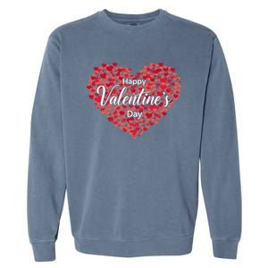 Love Hearts Happy Valentines Day Heart Cute Gift Garment-Dyed Sweatshirt