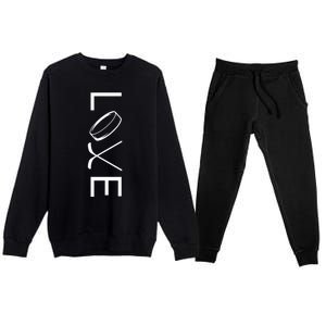 Love Hockey Hockey Meaningful Gift Premium Crewneck Sweatsuit Set