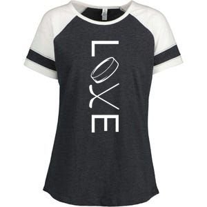 Love Hockey Hockey Meaningful Gift Enza Ladies Jersey Colorblock Tee