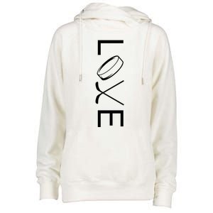 Love Hockey Hockey Meaningful Gift Womens Funnel Neck Pullover Hood