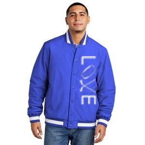 Love Hockey Hockey Meaningful Gift Insulated Varsity Jacket