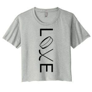 Love Hockey Hockey Meaningful Gift Women's Crop Top Tee