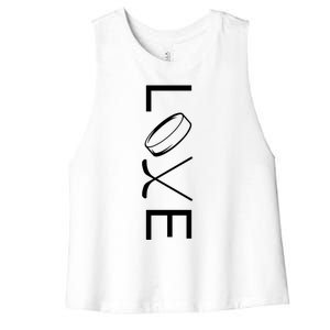 Love Hockey Hockey Meaningful Gift Women's Racerback Cropped Tank