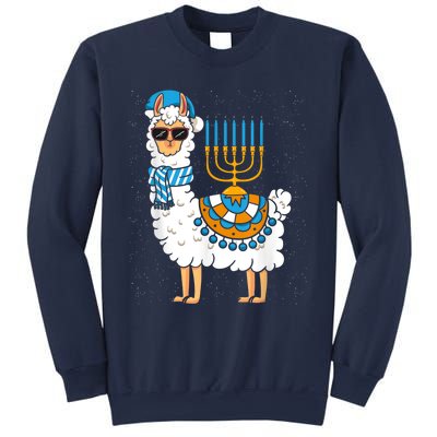 LLama Hanukkah Happy Hanukah Funny Pajama Family Matching Sweatshirt