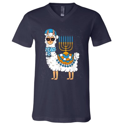 LLama Hanukkah Happy Hanukah Funny Pajama Family Matching V-Neck T-Shirt