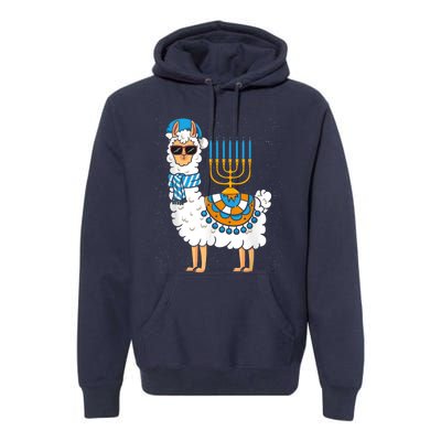 LLama Hanukkah Happy Hanukah Funny Pajama Family Matching Premium Hoodie