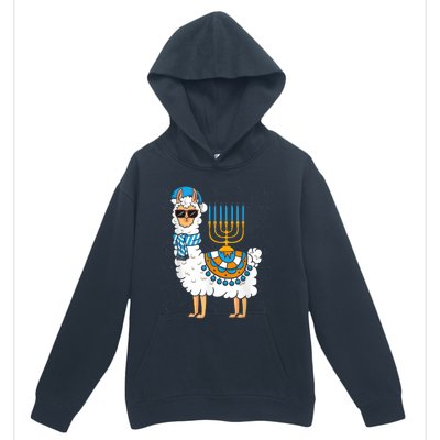 LLama Hanukkah Happy Hanukah Funny Pajama Family Matching Urban Pullover Hoodie