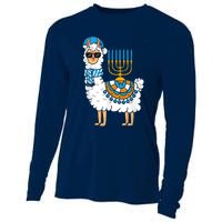 LLama Hanukkah Happy Hanukah Funny Pajama Family Matching Cooling Performance Long Sleeve Crew