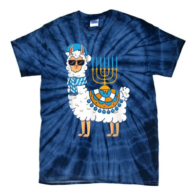 LLama Hanukkah Happy Hanukah Funny Pajama Family Matching Tie-Dye T-Shirt