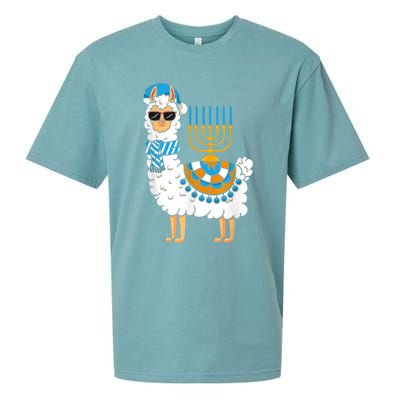 LLama Hanukkah Happy Hanukah Funny Pajama Family Matching Sueded Cloud Jersey T-Shirt