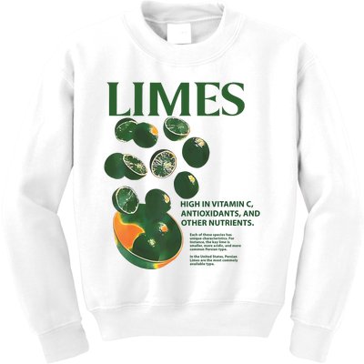 Limes High In Vitamin C Antioxidants And Other Nutrients Kids Sweatshirt