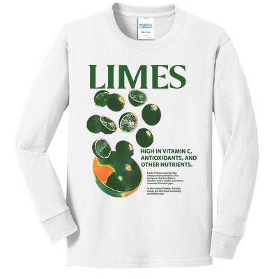 Limes High In Vitamin C Antioxidants And Other Nutrients Kids Long Sleeve Shirt