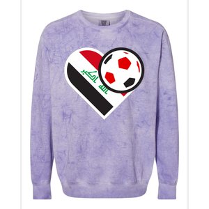 Love Heart Iraqi Futbol Soccer Team Colorblast Crewneck Sweatshirt