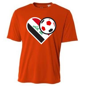 Love Heart Iraqi Futbol Soccer Team Cooling Performance Crew T-Shirt