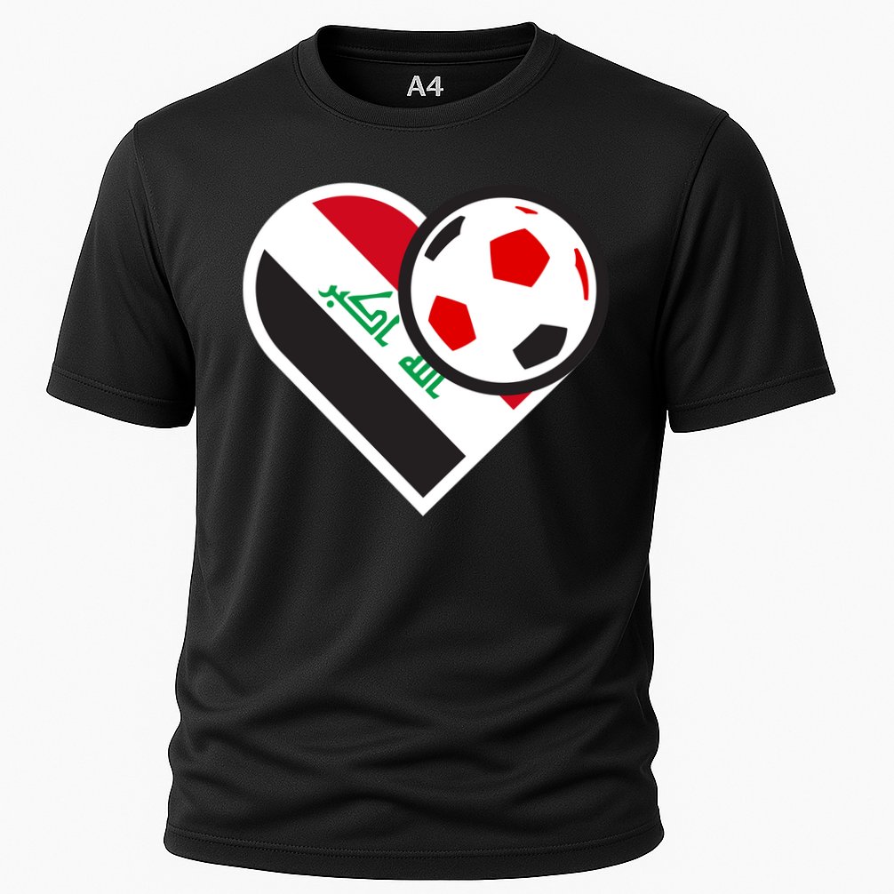 Love Heart Iraqi Futbol Soccer Team Cooling Performance Crew T-Shirt