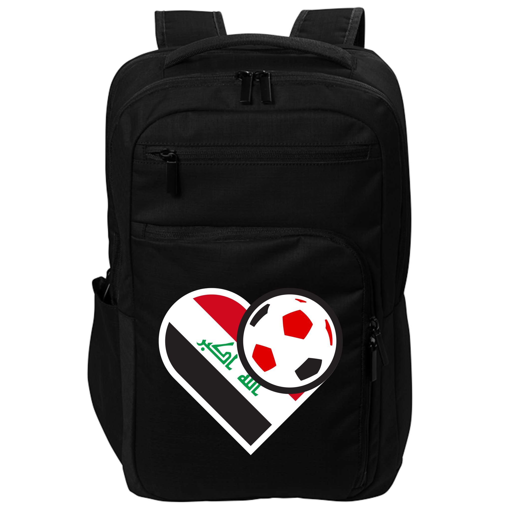 Love Heart Iraqi Futbol Soccer Team Impact Tech Backpack