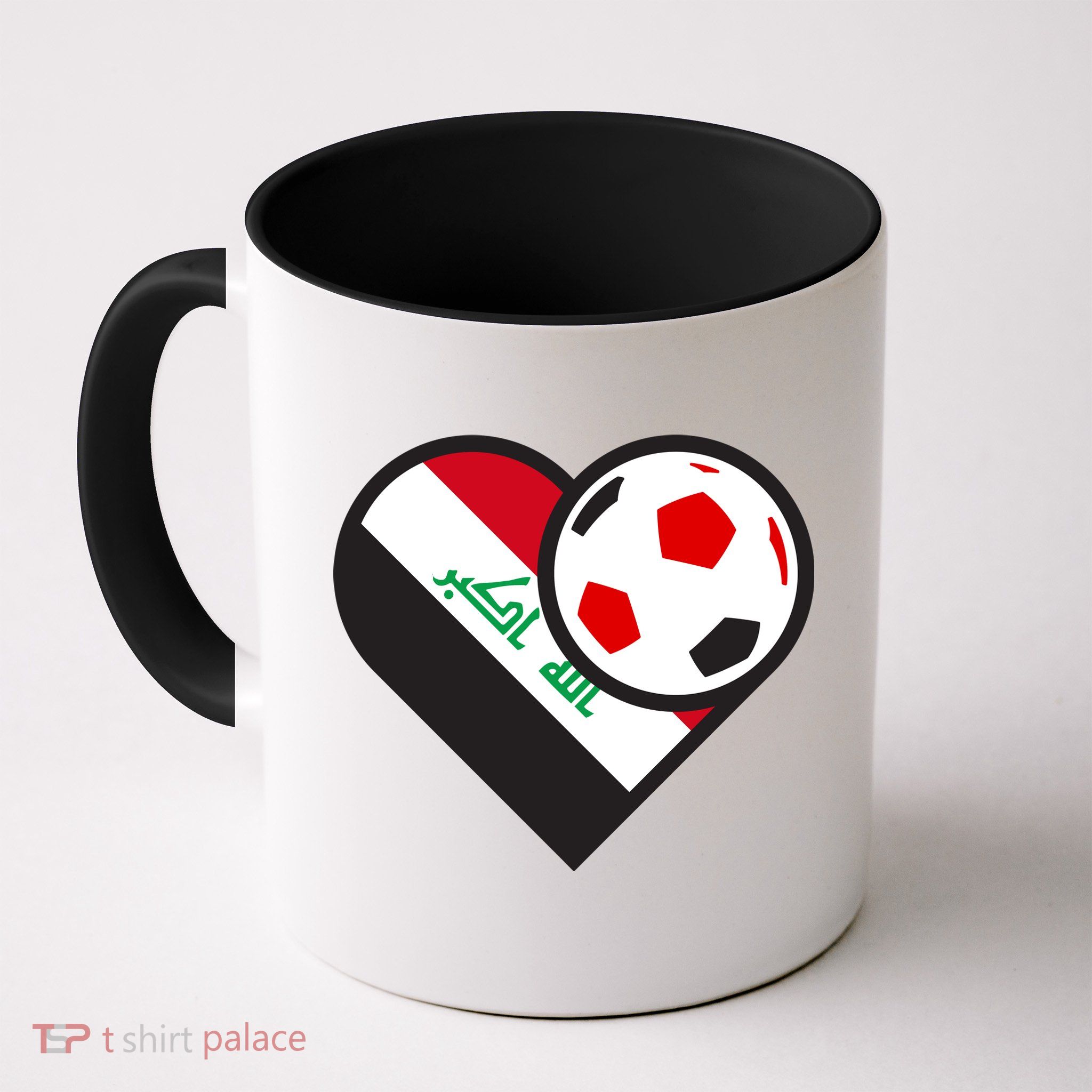 Love Heart Iraqi Futbol Soccer Team Mug