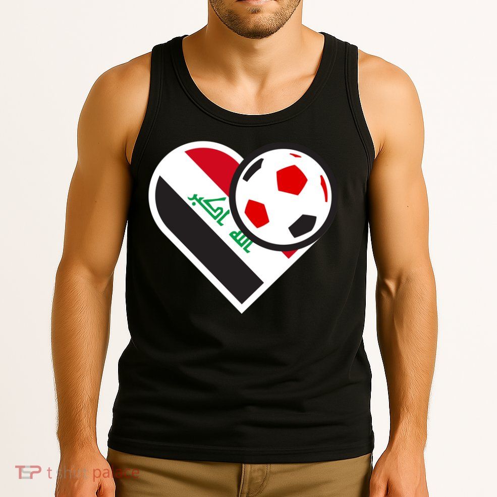Love Heart Iraqi Futbol Soccer Team Tank Top