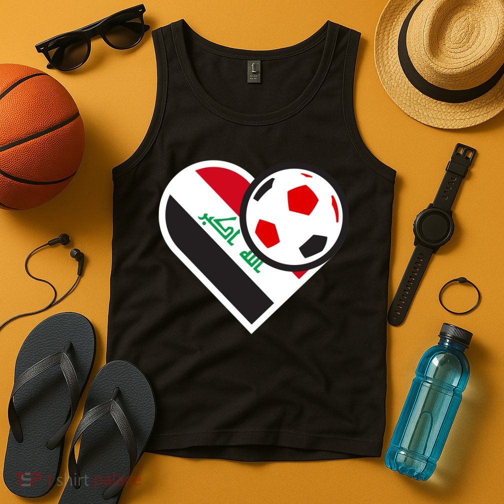 Love Heart Iraqi Futbol Soccer Team Tank Top