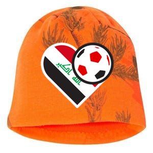 Love Heart Iraqi Futbol Soccer Team Kati - Camo Knit Beanie