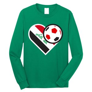 Love Heart Iraqi Futbol Soccer Team Long Sleeve Shirt