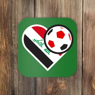 Love Heart Iraqi Futbol Soccer Team Coaster