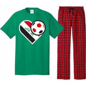 Love Heart Iraqi Futbol Soccer Team Pajama Set