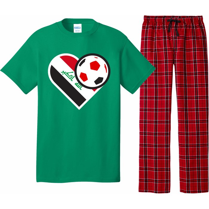 Love Heart Iraqi Futbol Soccer Team Pajama Set