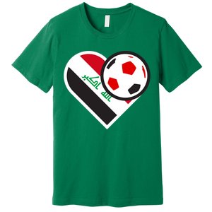 Love Heart Iraqi Futbol Soccer Team Premium T-Shirt