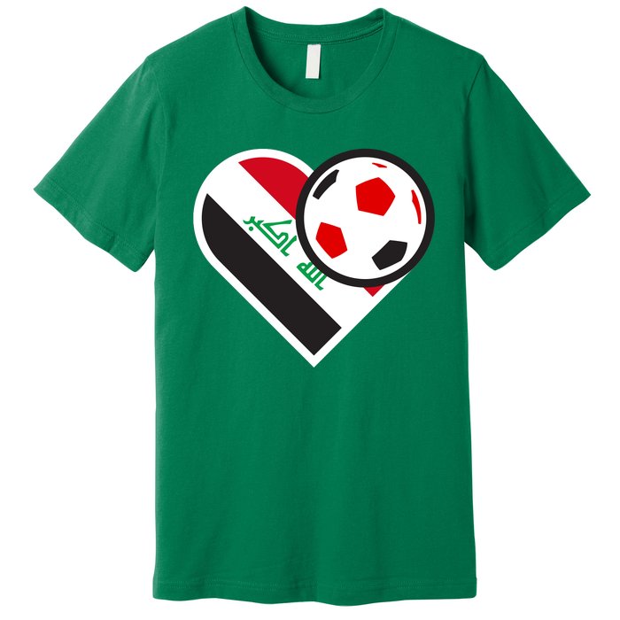 Love Heart Iraqi Futbol Soccer Team Premium T-Shirt