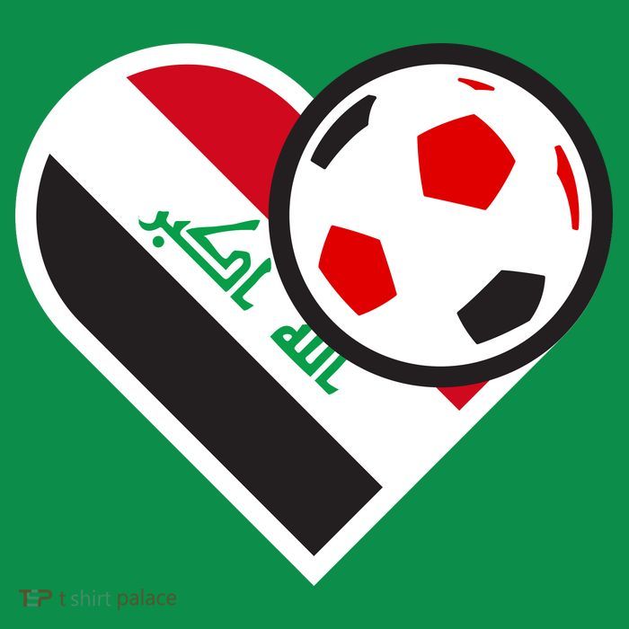 Love Heart Iraqi Futbol Soccer Team Baby Bodysuit